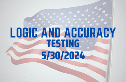 American Flag Waving words Logic and Accuracy Testing